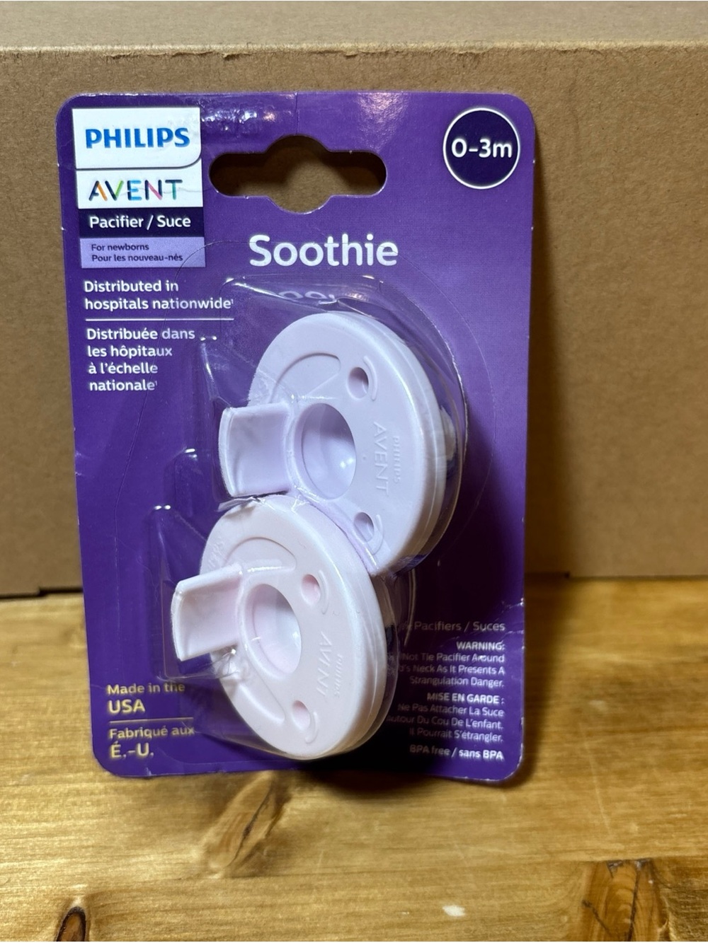 Philips Avent Soothie Pacifier Pink, 0-3 months Sealed, 2 Pacifiers